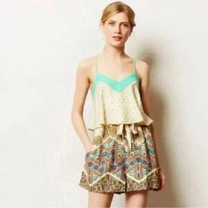 Elevenses Anthropologie romper boho  patterned S